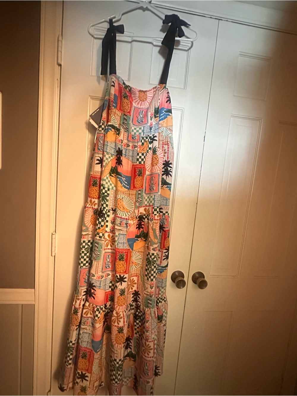 Skies Are Blue Off-White Multi Tropical Print Maxi Dress